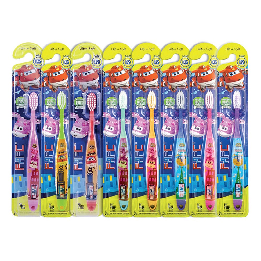 (FAFC SuperWings Sleeve Kids Toothbrush Orange)