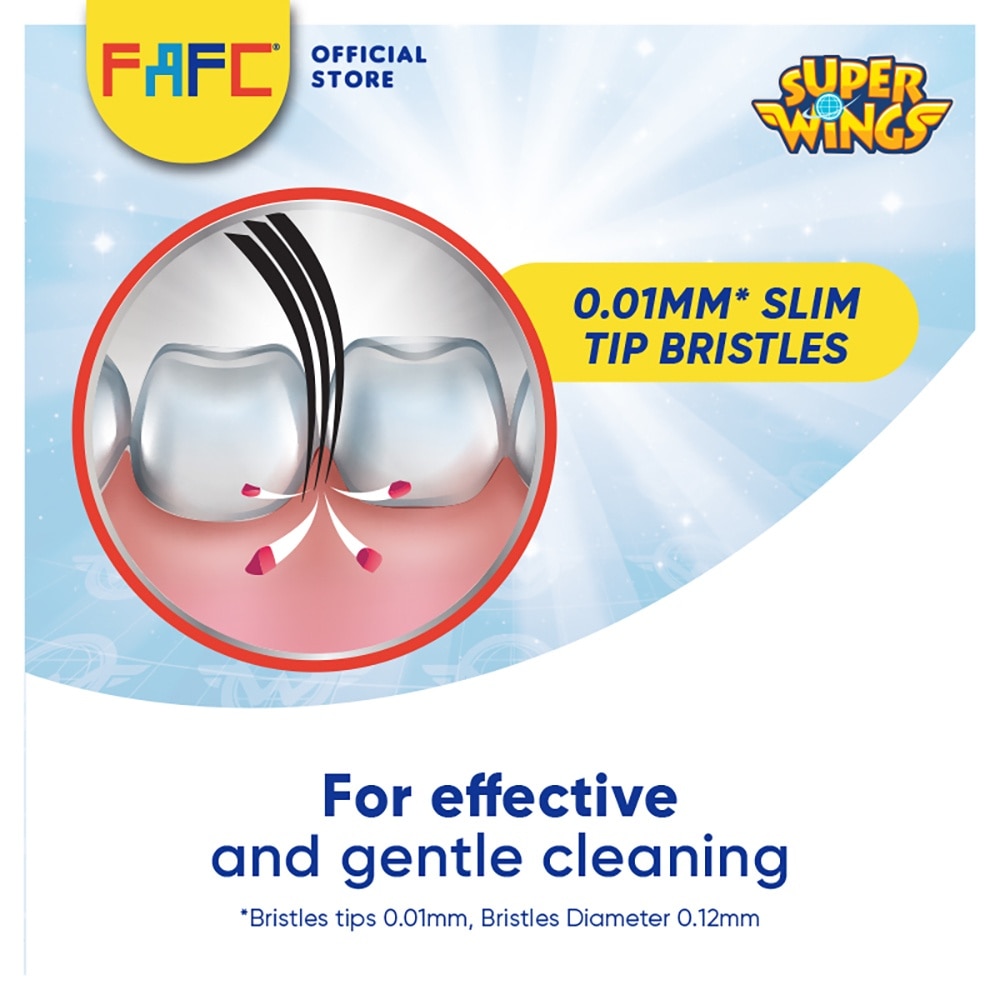 (FAFC SuperWings Sleeve Kids Toothbrush Purple)