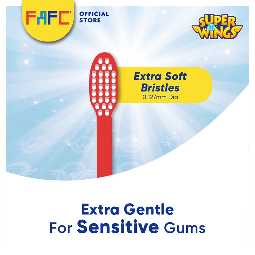 (FAFC SuperWings Sleeve Kids Toothbrush Orange)