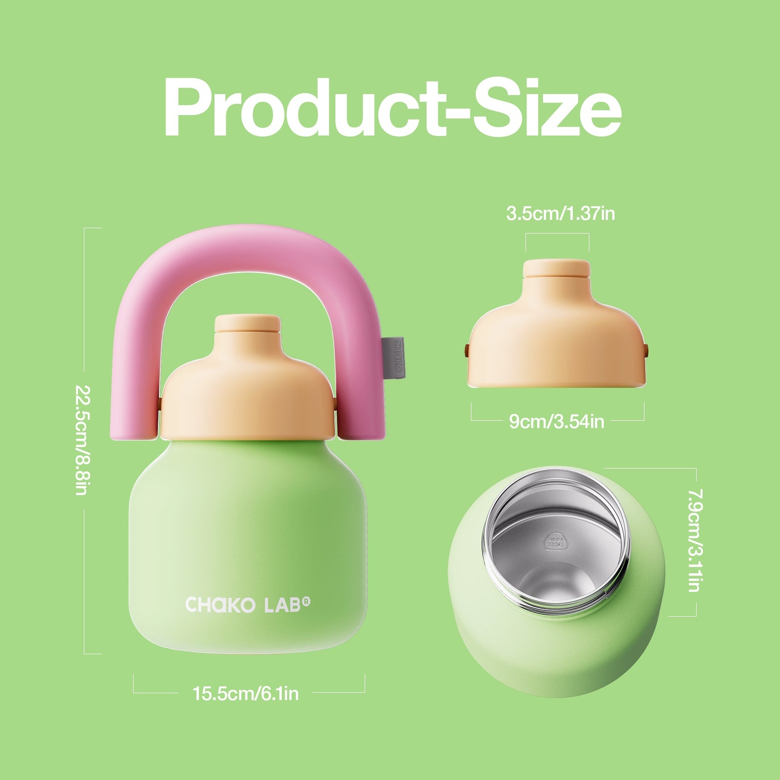 Lin Lin Bottle (SUS316) - Green Pink