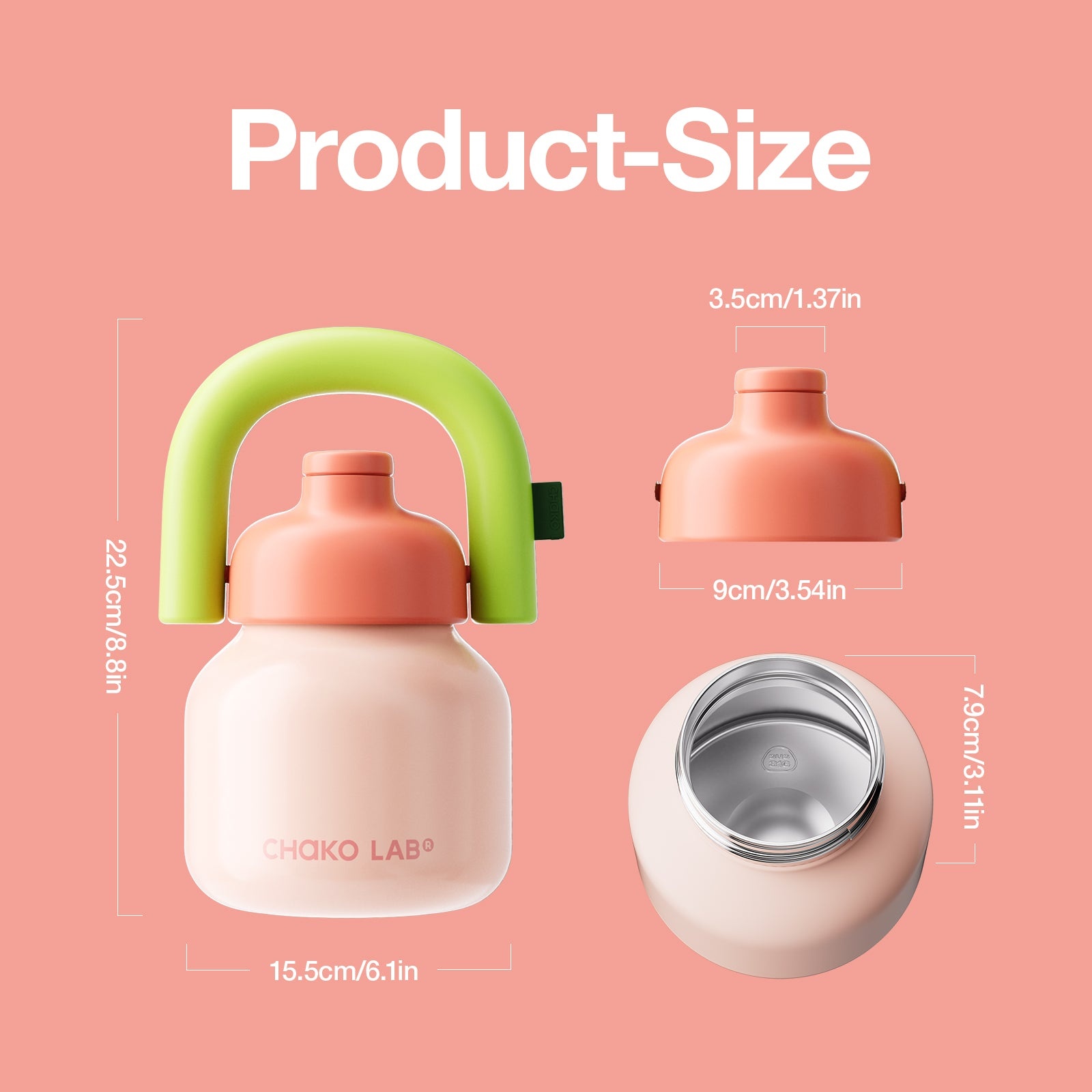 Lin Lin Bottle (SUS316) - Peach Green