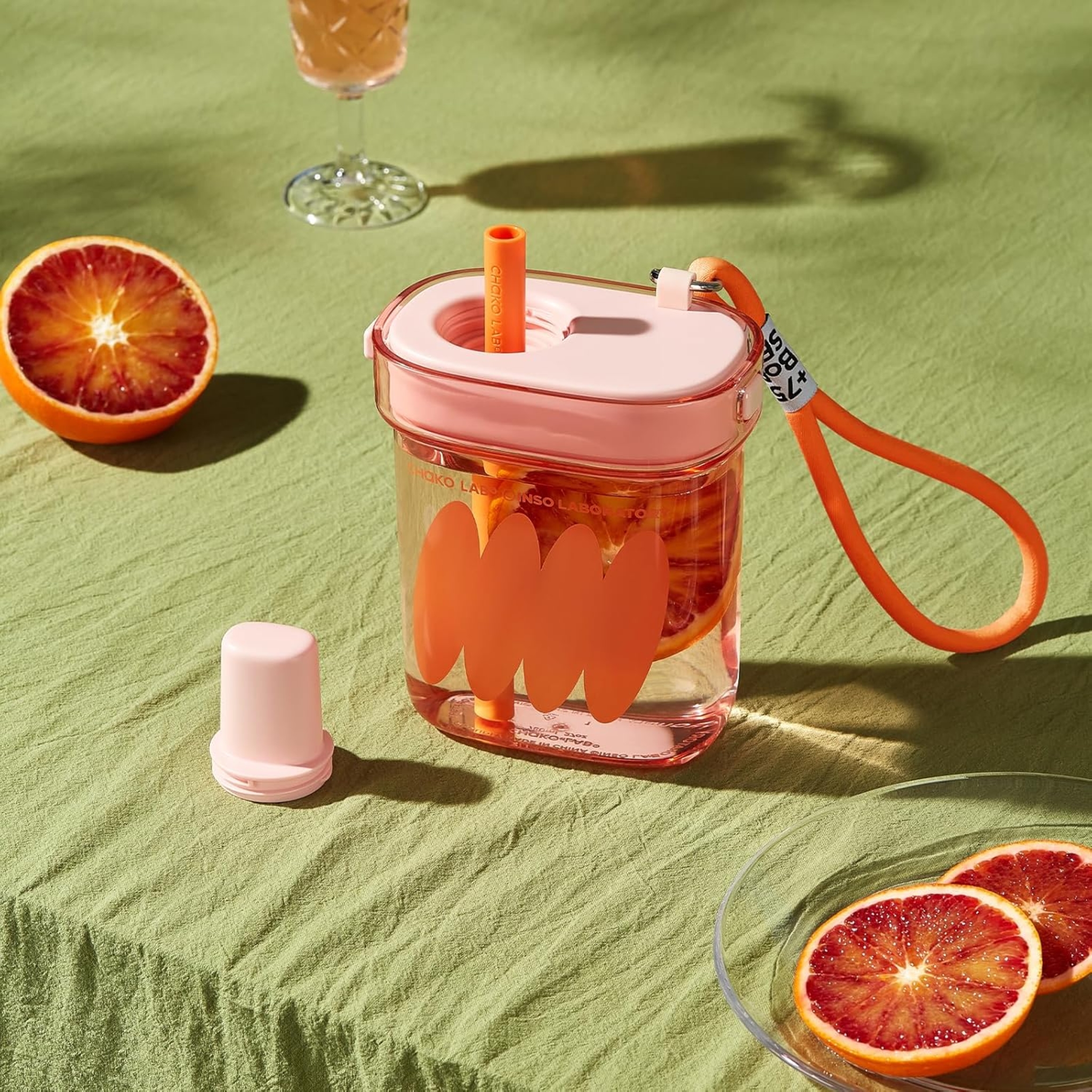 Chako Lab Bobo Square Cup (Tritan) - Pink Orange