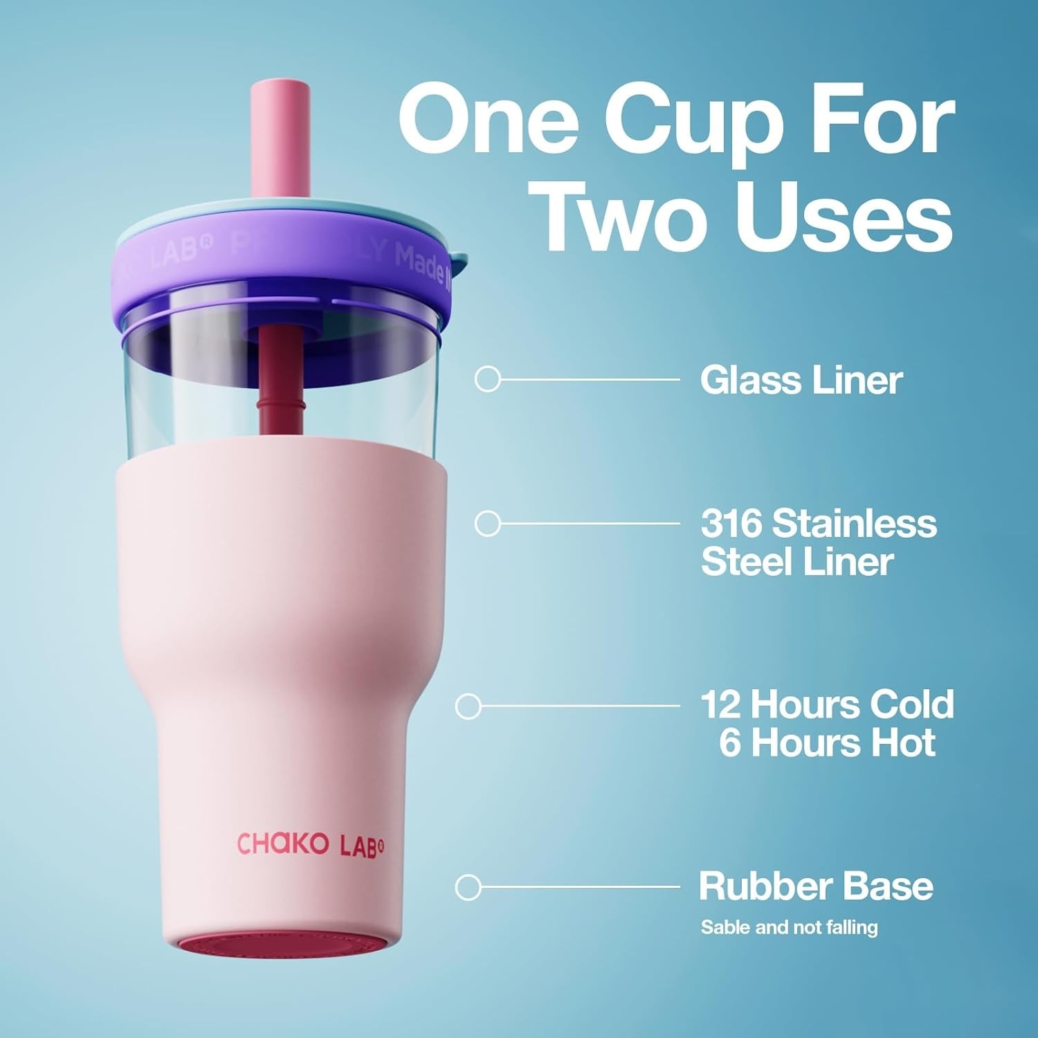 Chako Lab Pang Pang Cup Double Layer (SUS316) - Pink Purple