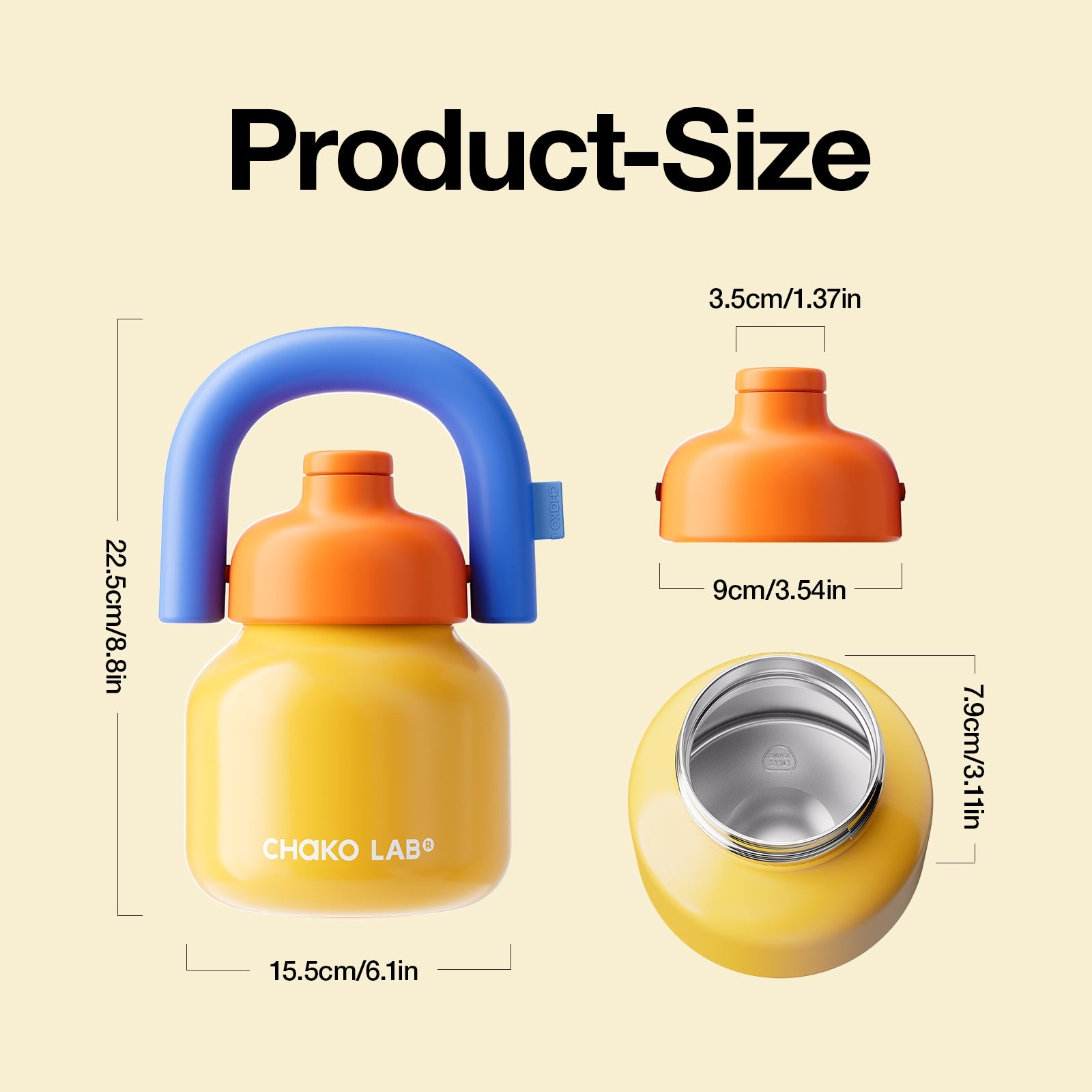 Lin Lin Bottle (SUS316) - Yellow Orange