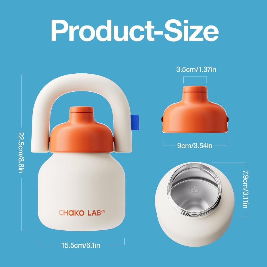 CHAKO LAB, Lin Lin Bottle (SUS316) - White Orange | Watsons Malaysia