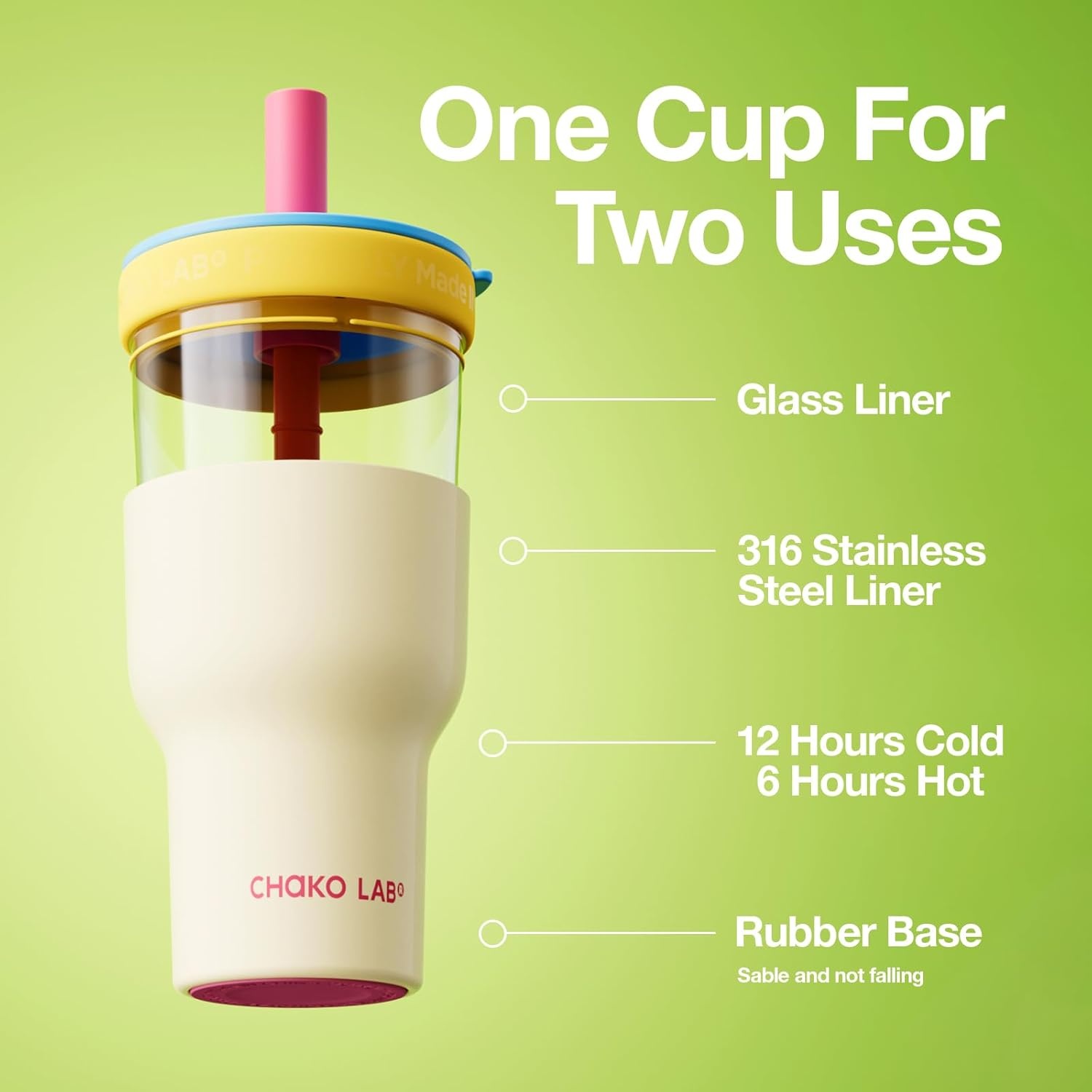 Chako Lab Pang Pang Cup Double Layer (SUS316) - Yellow Blue