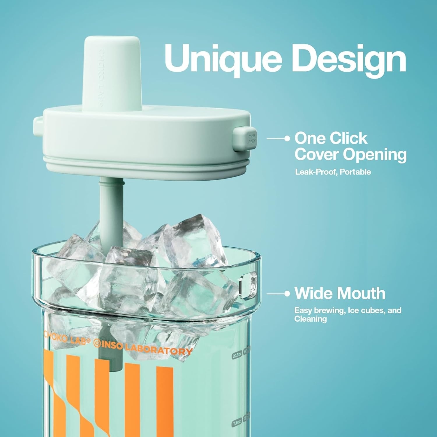 Chako Lab Bobo Square Cup (Tritan) - Mint Green