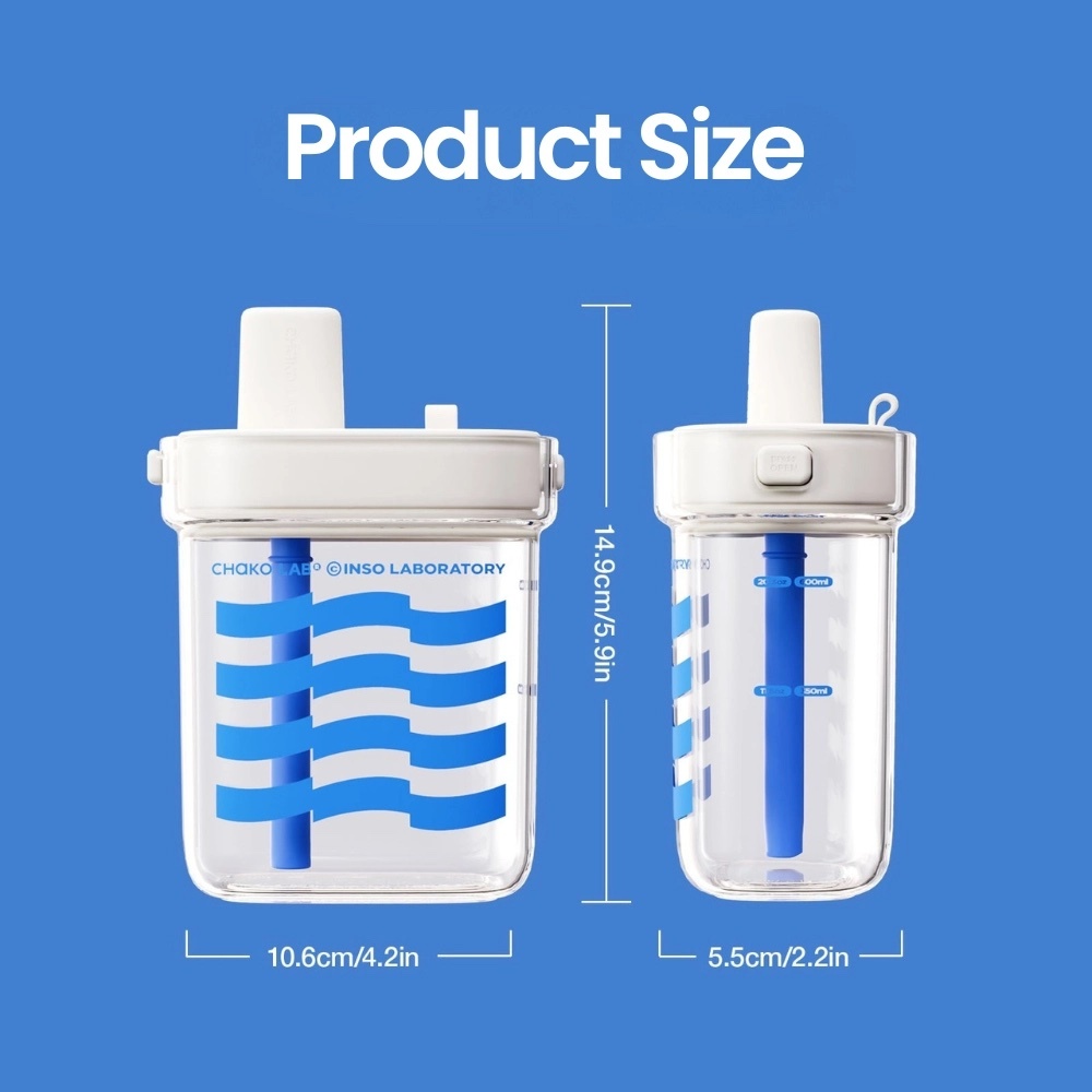 Chako Lab Bobo Square Cup (Tritan) - White Blue
