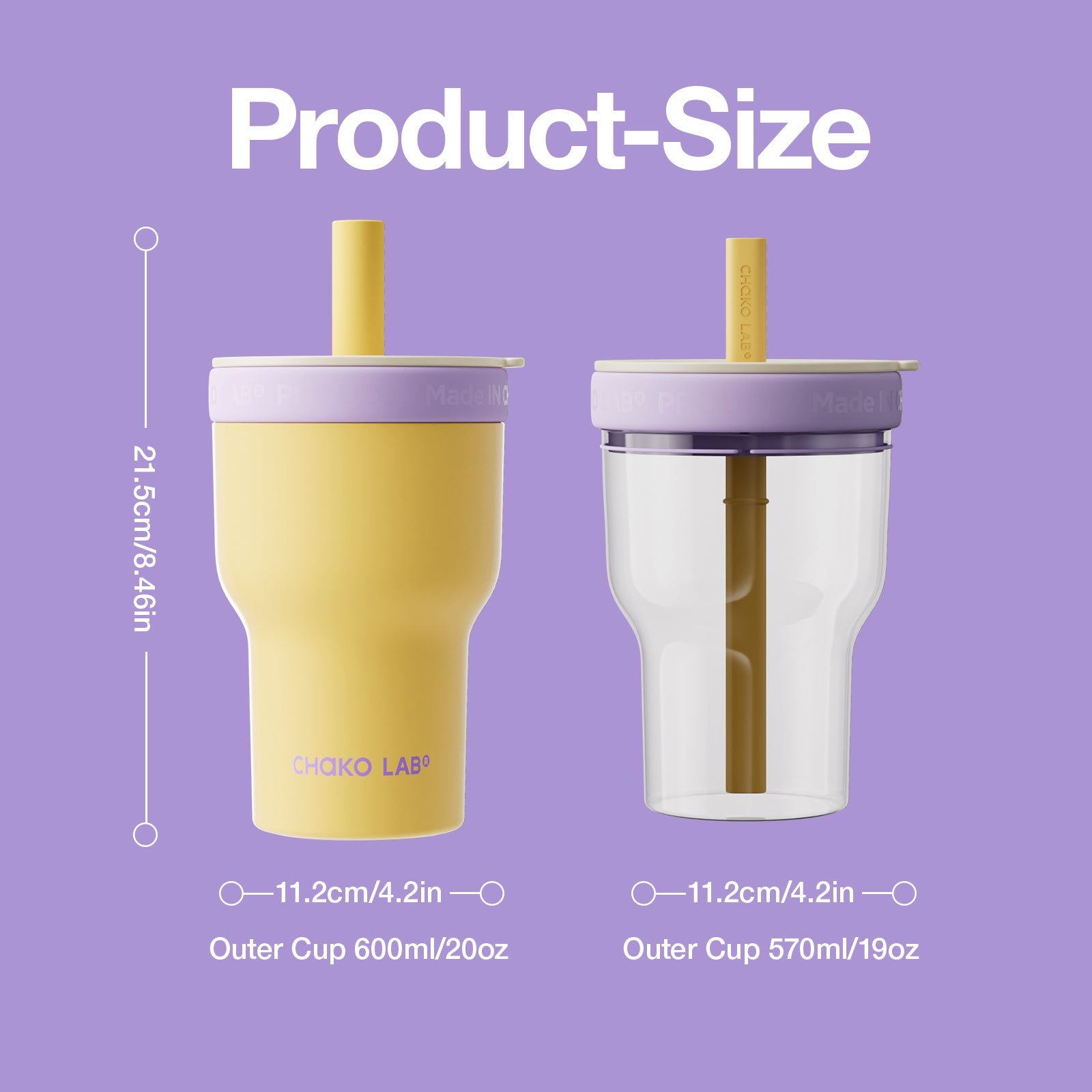Chako Lab Pang Pang Cup Double Layer (SUS316) Yellow Purple image