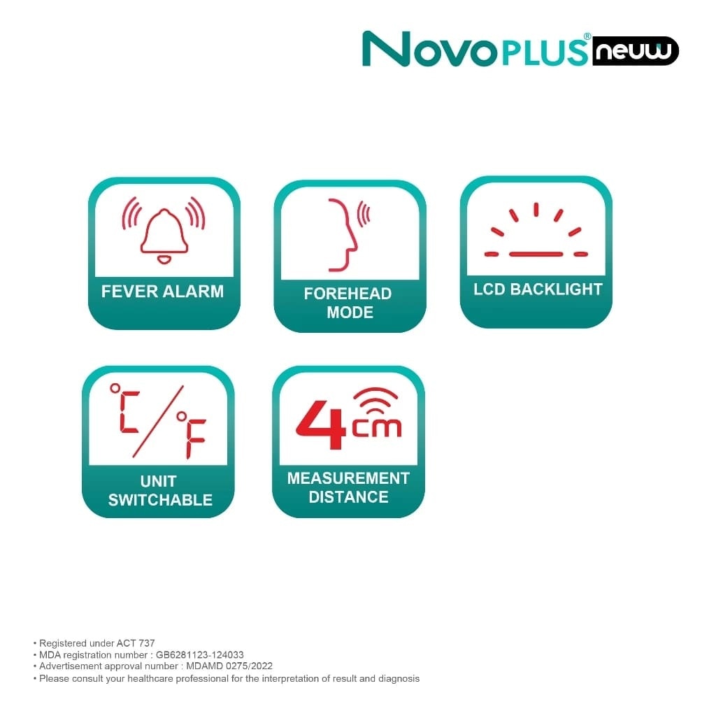 NovoTEMP THD2FE Non-Contact Infrared Forehead Thermometer