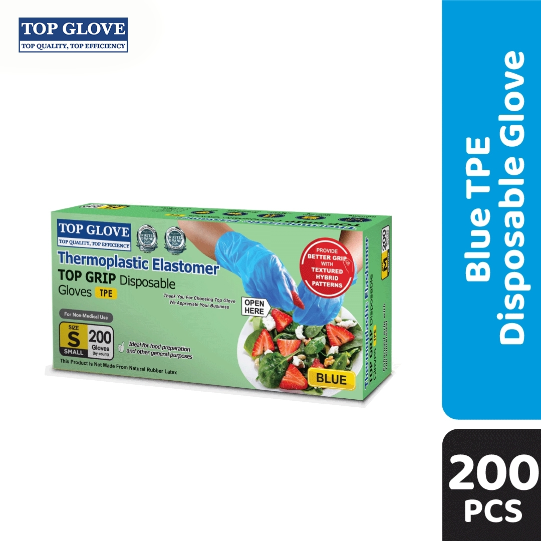 Top Glove Food Handling TPE Disposable Glove Blue, S