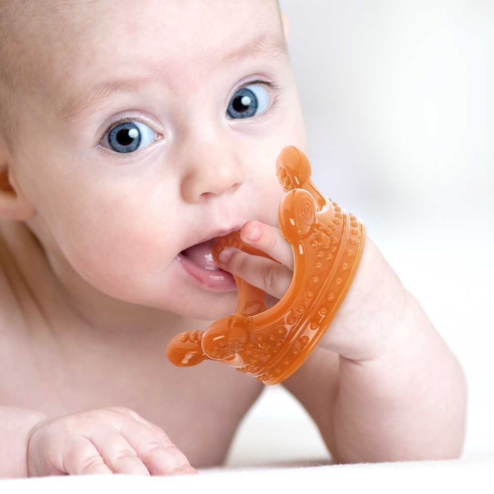 Haakaa Silicone Crown Teether - Amber(Brown)