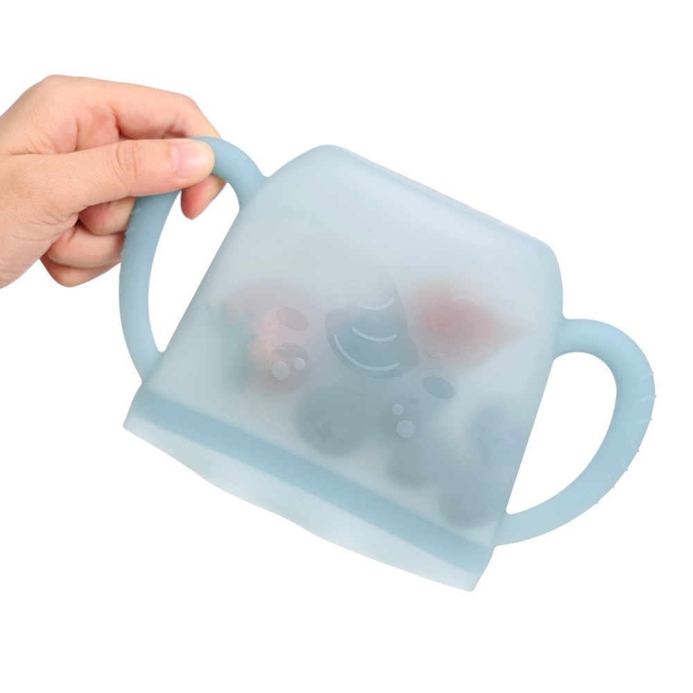 Haakaa Snack-N-Seal Silicone Pouch - Ella Elephant Mist Blue