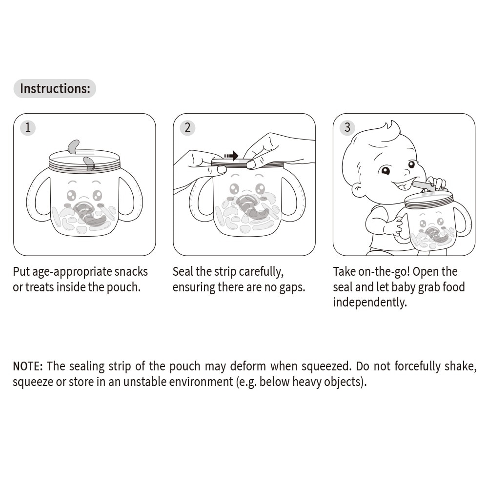 Haakaa Snack-N-Seal Silicone Pouch - Ella Elephant Mist Blue