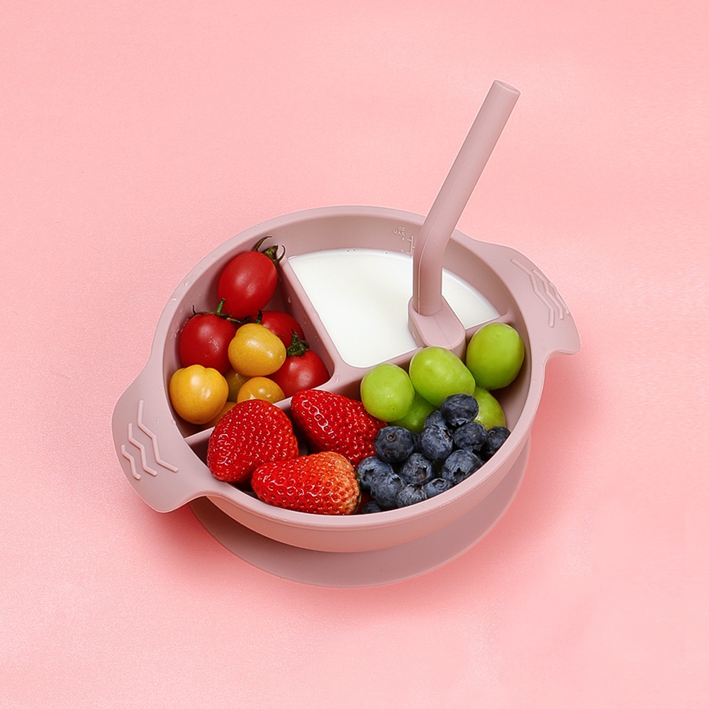 Haakaa Silicone Divided Suction Bowl - Blush