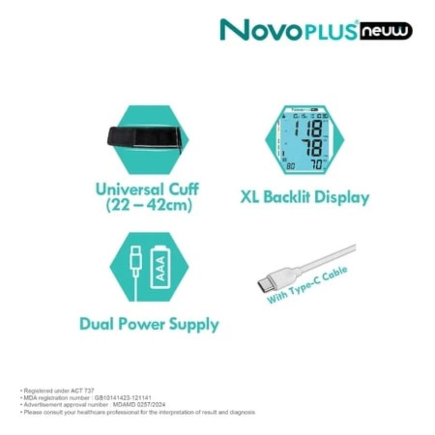 NovoPLUS Neuw NBP200D Upper Arm Blood Pressure Monitor 