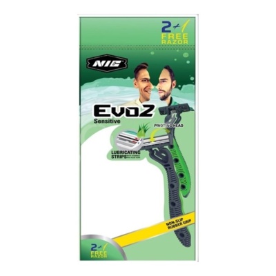 NIC Evo2 Razor Shaver Twins Blade Lubricate Strip Sharp Disposable Razor For Men 2+1 Pcs