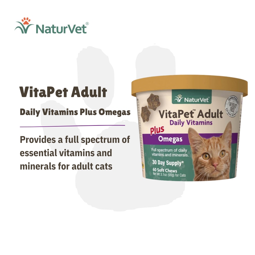 VitaPet Adult Daily Vitamins Plus Omegas for Cats 60's