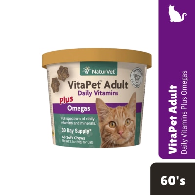 NATURVET VitaPet Adult Daily Vitamins Plus Omegas for Cats 60's