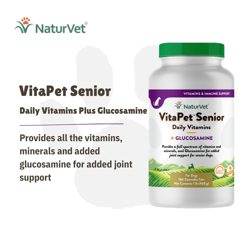 Vitapet Senior Daily Vitamins with Glucosamine Chewable Tablets 180s