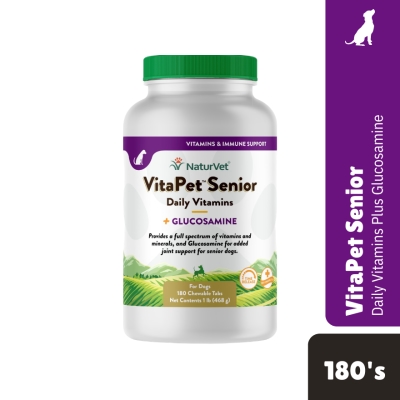 NATURVET - Vitapet Senior Daily Vitamins with Glucosamine Chewable Tablets 180s