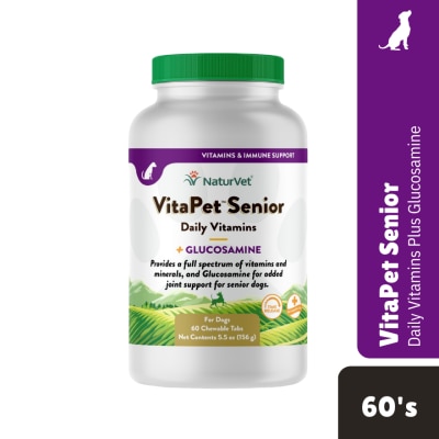 NATURVET - Vitapet Adult Daily Vitamins With Glucosamine Chewable Tablets 60s