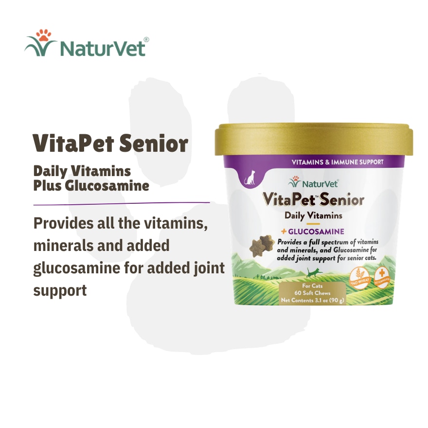 Vitapet Senior Daily Vitamin Plus Glucosamine for Cats 60's