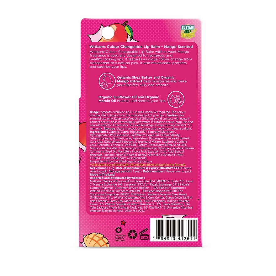Colour Changeable Lip Balm Mango 1.7g image