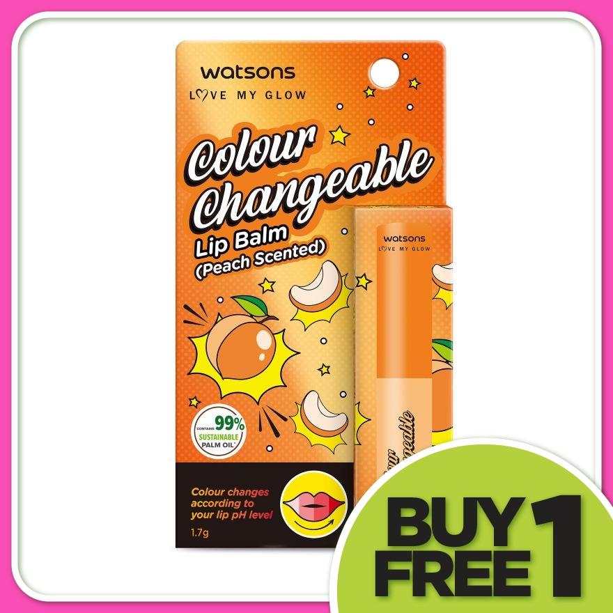 Colour Changeable Lip Balm Peach 1.7g