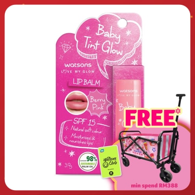 WATSONS Baby Tint Glow Lip Balm SPF15 Berry Pink 3.9G