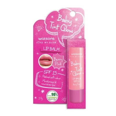 WATSONS Baby Tint Glow Lip Balm SPF15 Berry Pink 3.9G