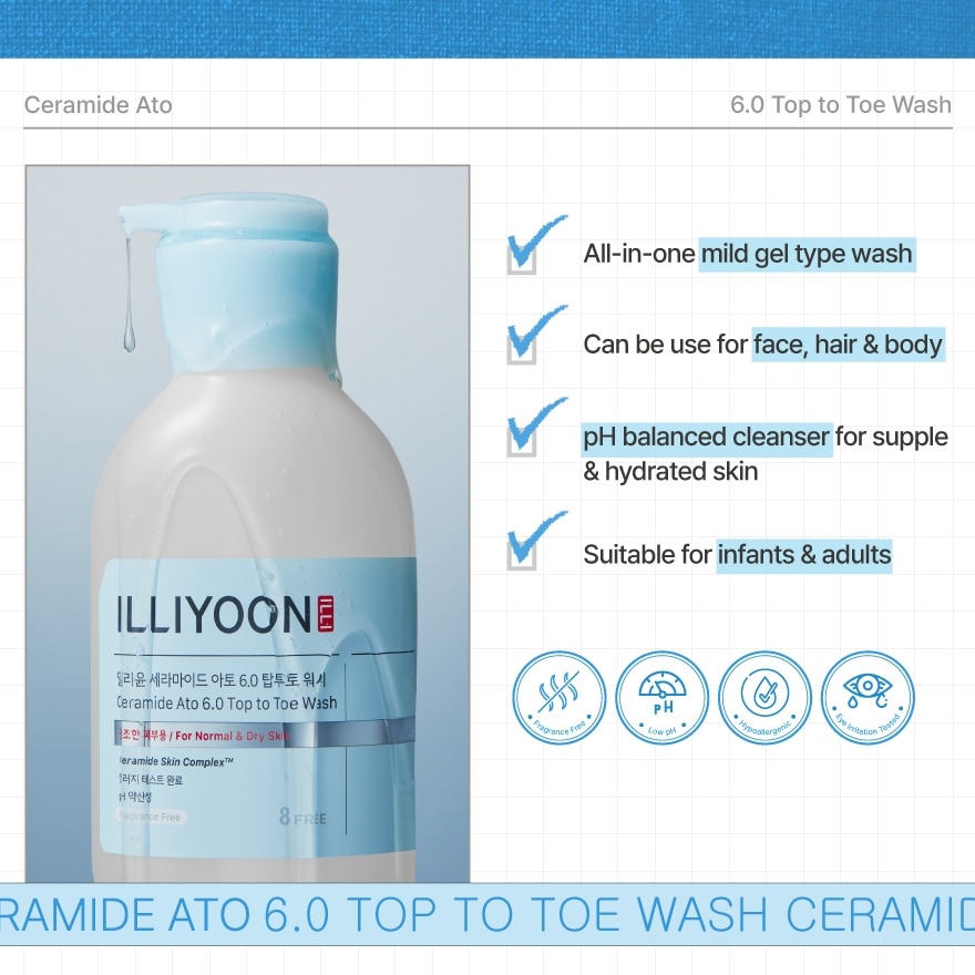 Ceramide Ato Top to Toe Wash 500ml