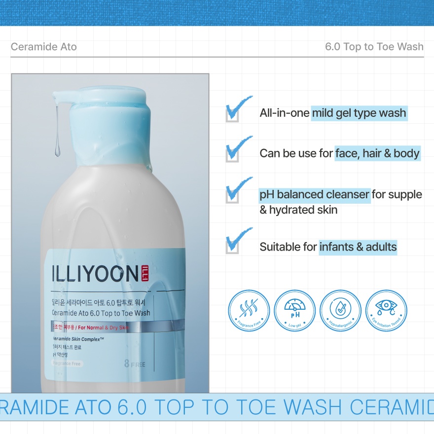 Ceramide Ato Top to Toe Wash 500ml