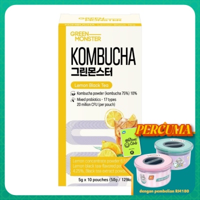 GREEN MONSTER Kombucha Lemon Black Tea Flavoured 5gx10s