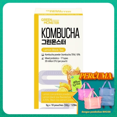 GREEN MONSTER - Kombucha Lemon Black Tea Flavoured 5gx10s