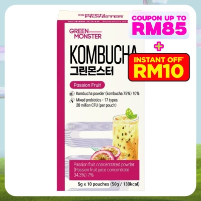 GREEN MONSTER Kombucha Passion Fruit Flavoured 5gx10s