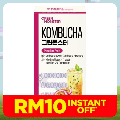 GREEN MONSTER Kombucha Passion Fruit Flavoured 5gx10s