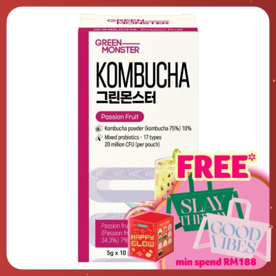 GREEN MONSTER Kombucha Passion Fruit Flavoured 5gx10s