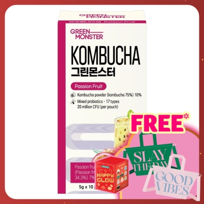 GREEN MONSTER Kombucha Passion Fruit Flavoured 5gx10s