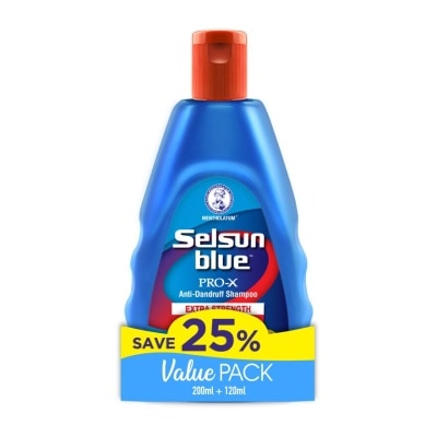 SELSUN BLUE PRO-X Anti-Dandruff Shampoo Extra Strength Value Pack 200ml+120ml