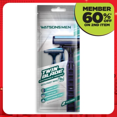 WATSONS MEN Men Twin Blade Disposable Razors 2S