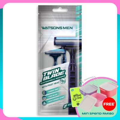 WATSONS MEN Men Twin Blade Disposable Razors 2S