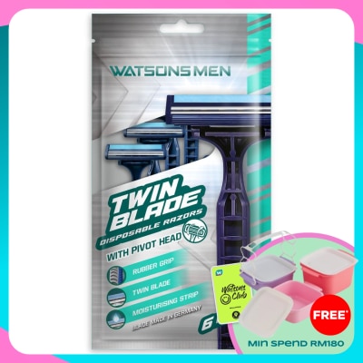 WATSONS MEN Men Twin Blade Disposable Razors 6S