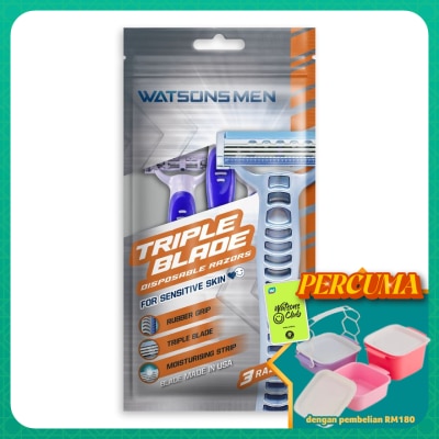 WATSONS MEN - Men Triple Blade Disposable Razors 3S