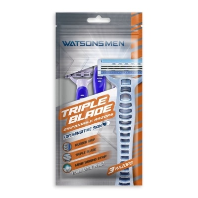 WATSONS MEN, Men Triple Blade Disposable Razors 3S | Watsons Malaysia