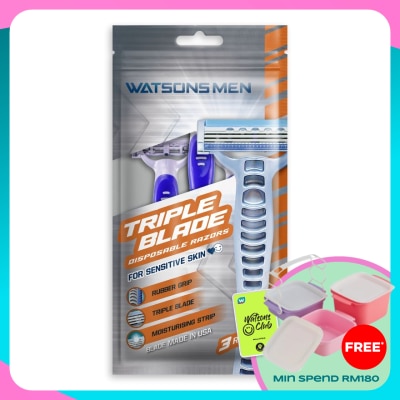 WATSONS MEN Men Triple Blade Disposable Razors 3S