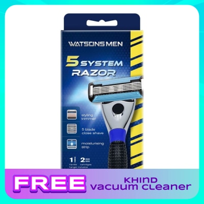 WATSONS MEN Men 5-Blade System Razor (1 Handle + 2 Cartridges)