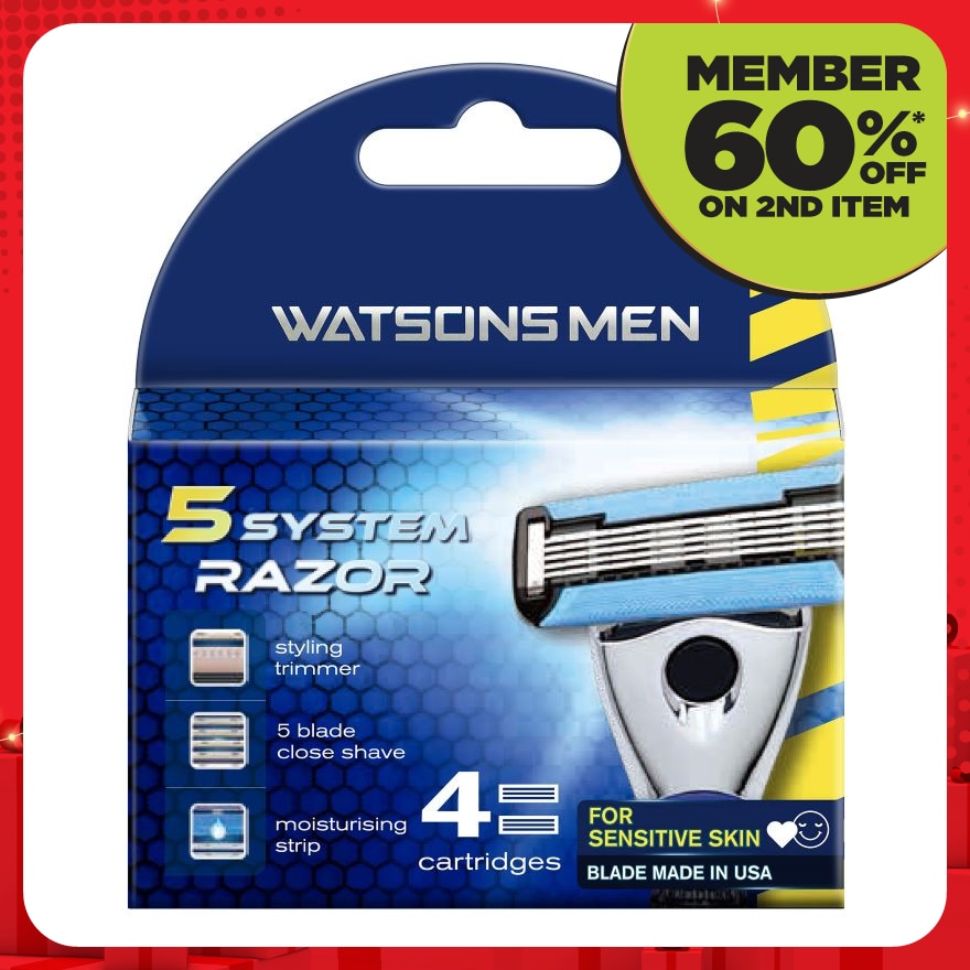 Men 5-Blade Razor Cartridge 4S