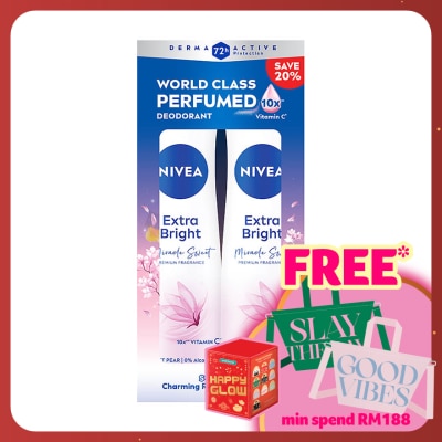 NIVEA Deodorant Female Extra Bright Miracle Sweet Spray 150ml x2