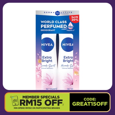 NIVEA Deo Female Extra Bright Miracle Sweet Spray 150ml x2